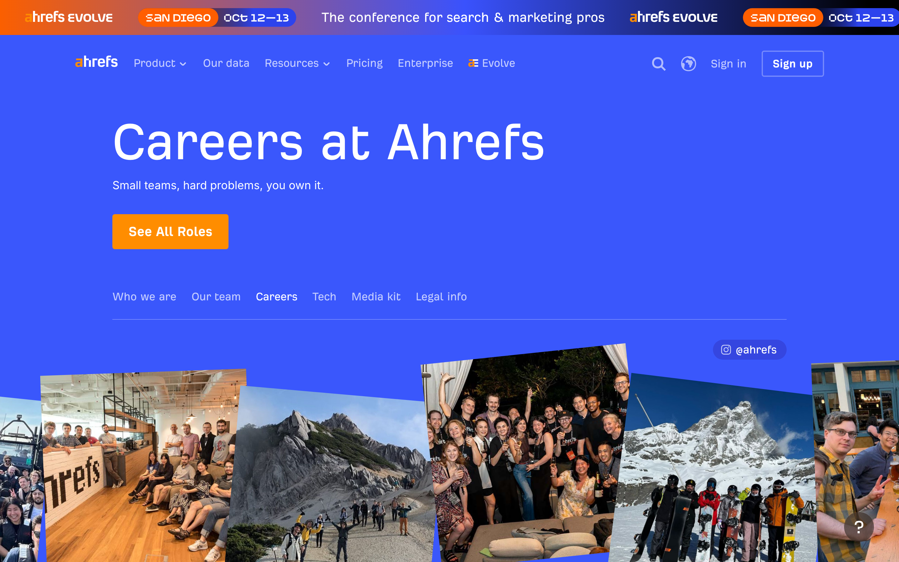 Ahrefs careers page