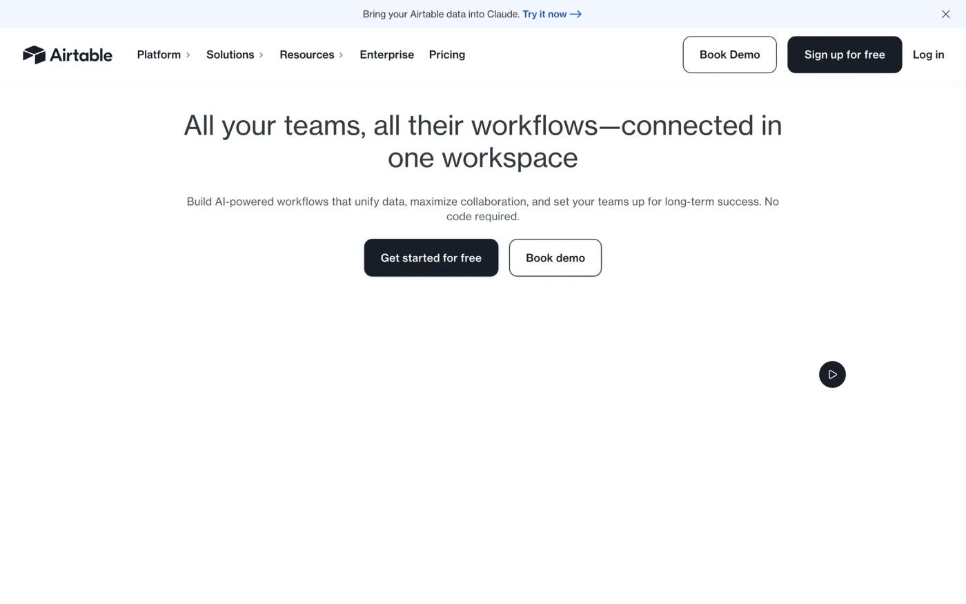 Airtable homepage