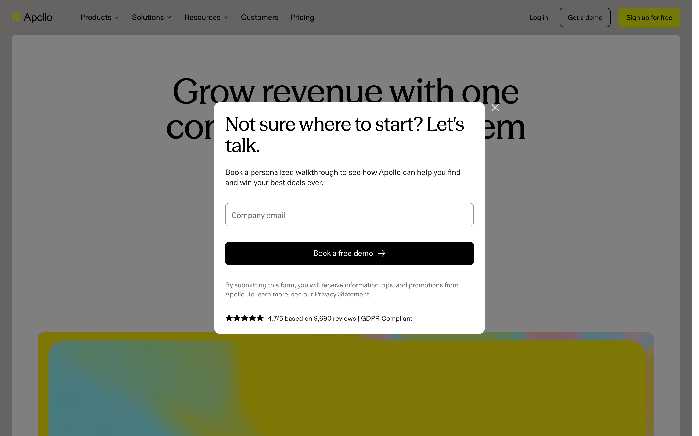 Apollo website color scheme