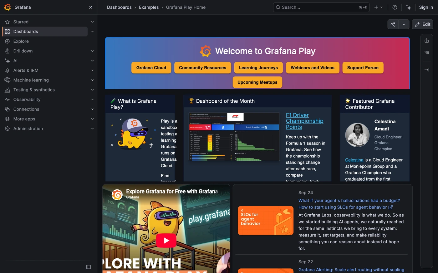Grafana Play captured interface