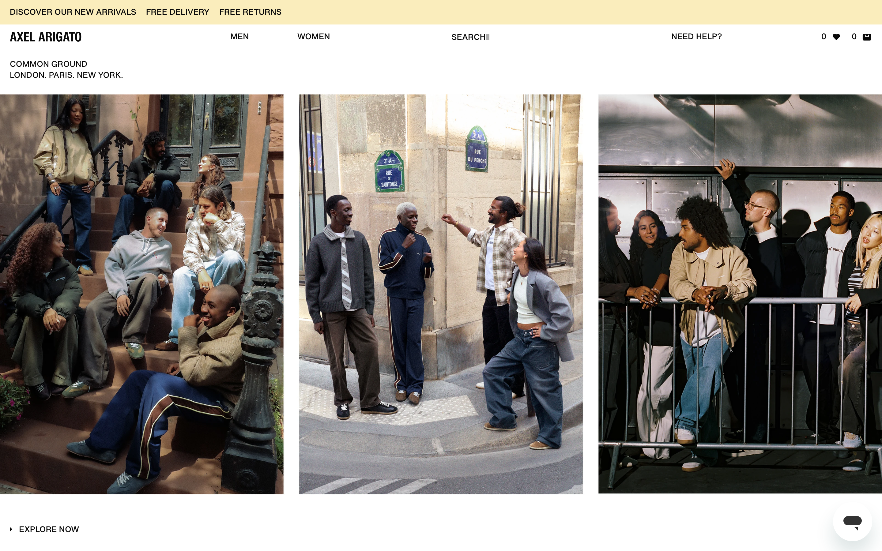 Axel Arigato website color scheme