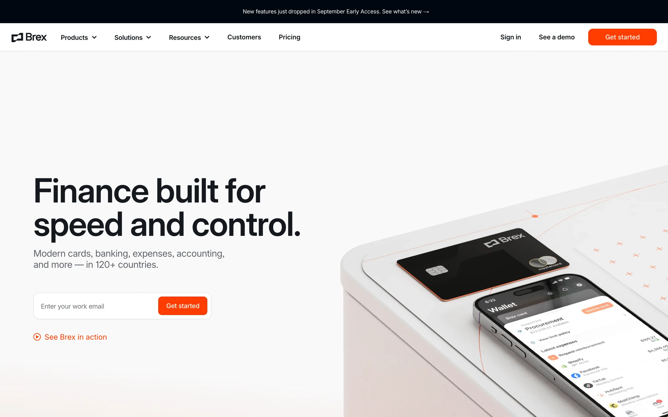 Brex website color scheme