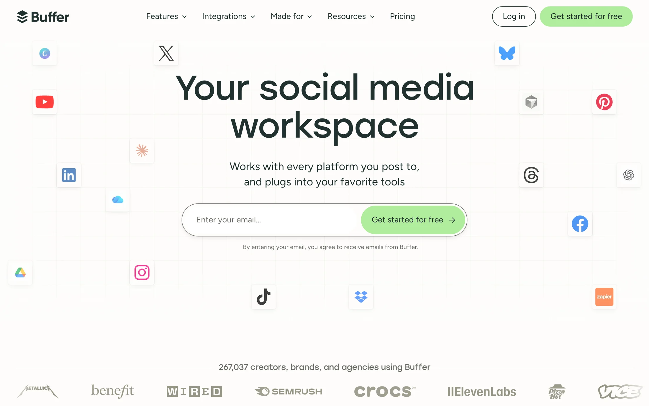 Buffer website color scheme