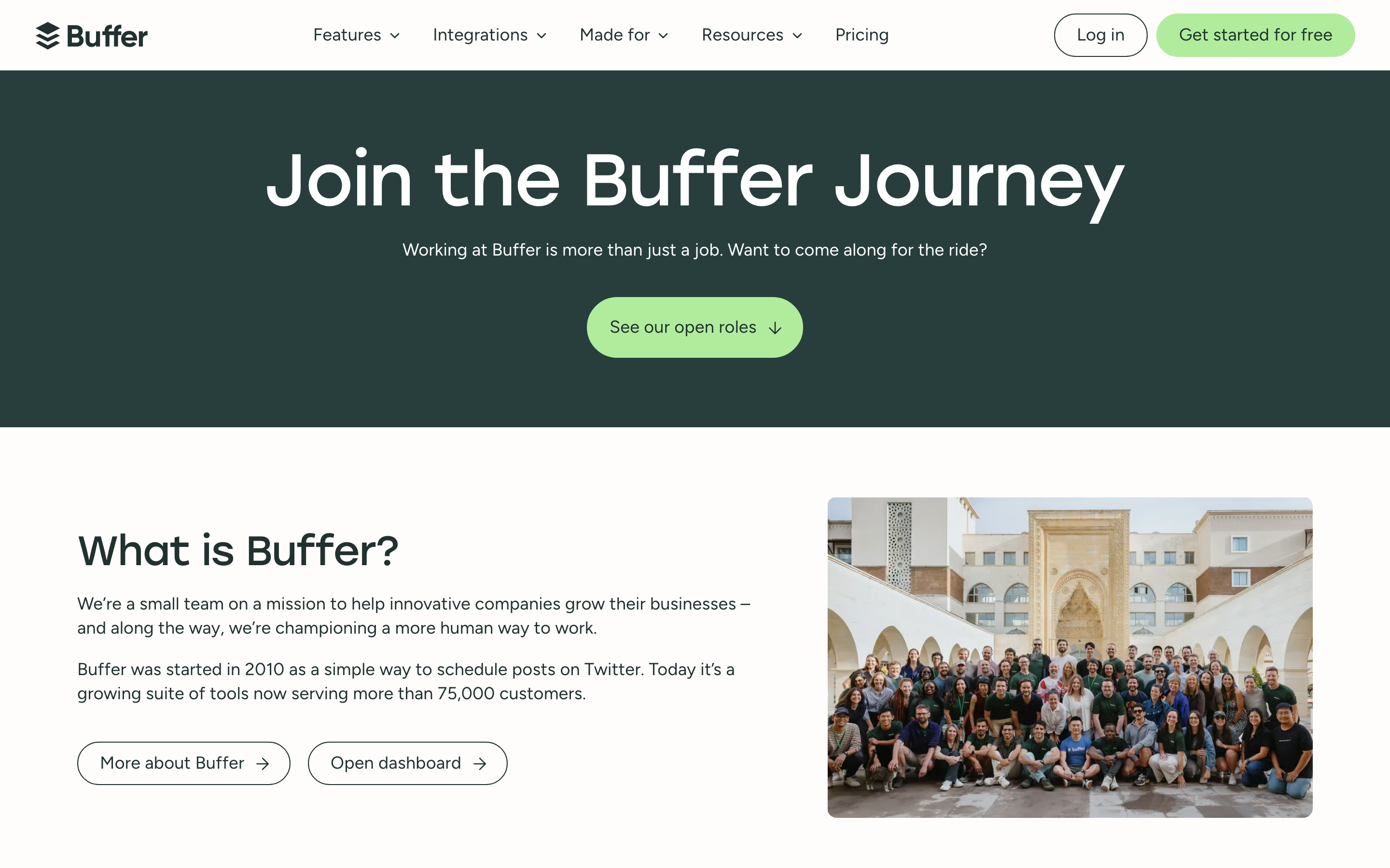 Buffer careers page