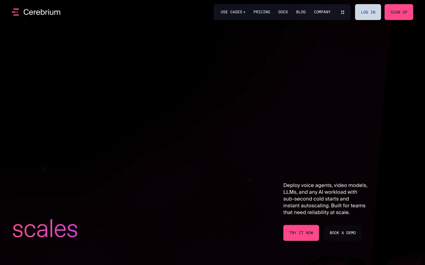 Cerebrium homepage