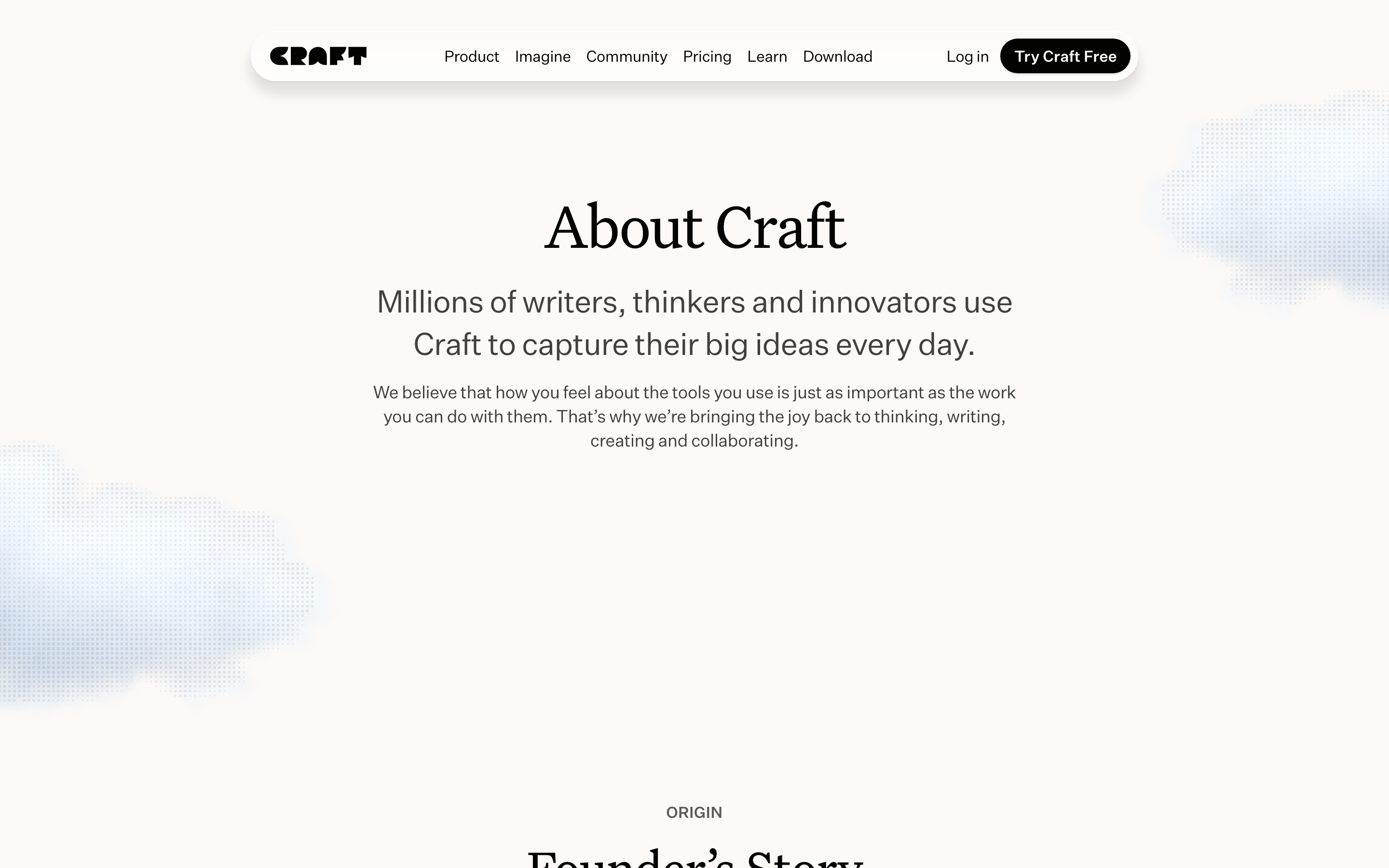 Craft about page