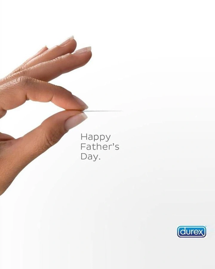 Father's Day creative ad: Hand pinching a tiny thin gap between fingers