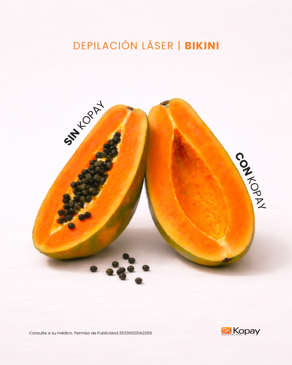 Instagram post: Papaya split creates hair-removal metaphor