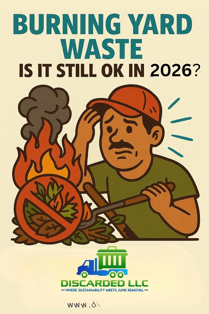 Junk Removal creative ad: Burning waste visualizes disposal dilemma