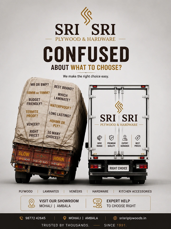 Carpenters & Woodwork creative ad: Overloaded truck of doubts vs clear choice