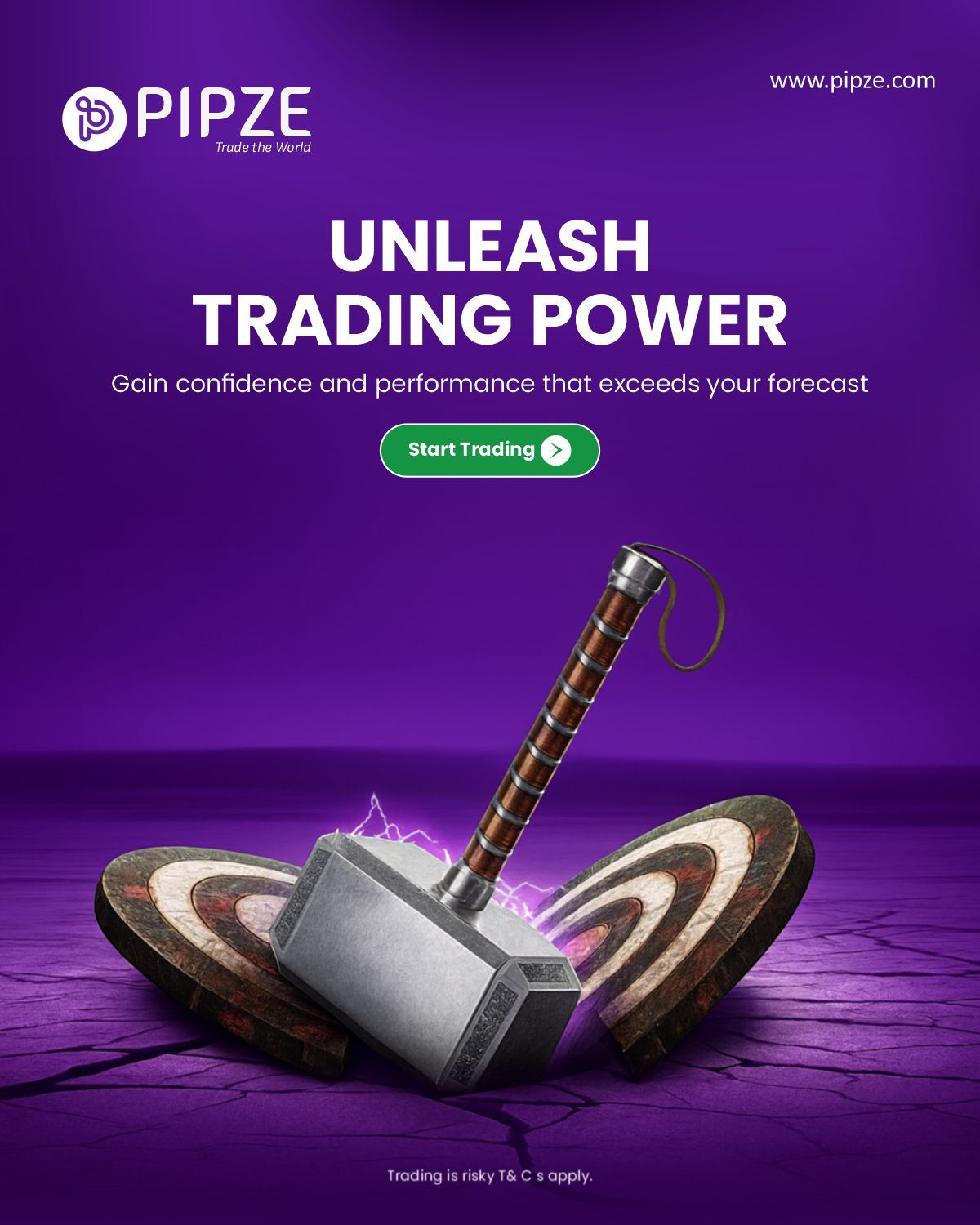 Instagram post: Thor hammer as trading power metaphor