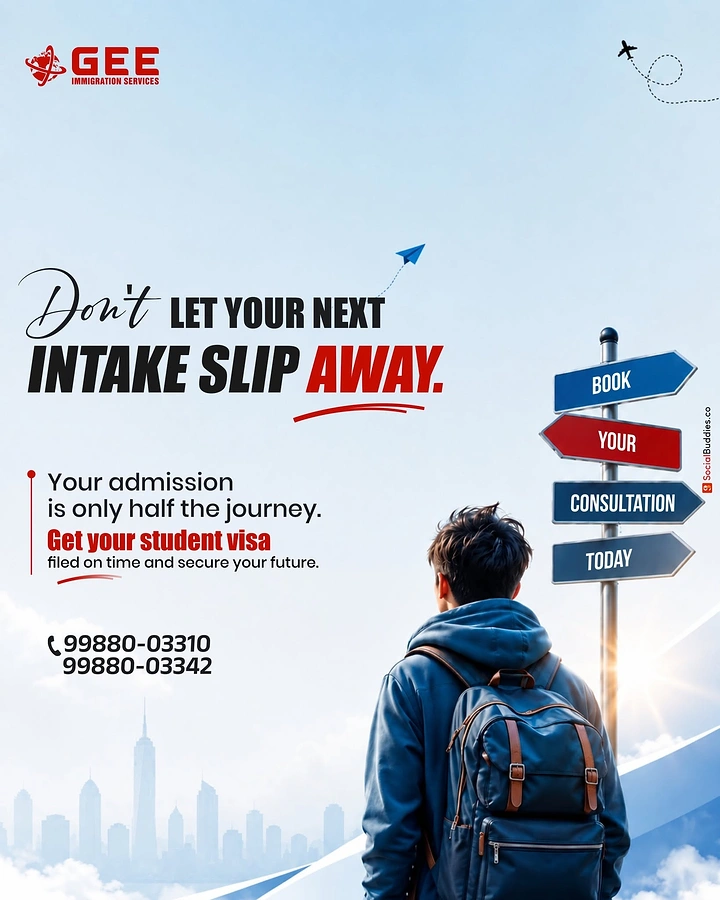 Study Abroad Consultants creative ad: Directional signs dramatize missed intake