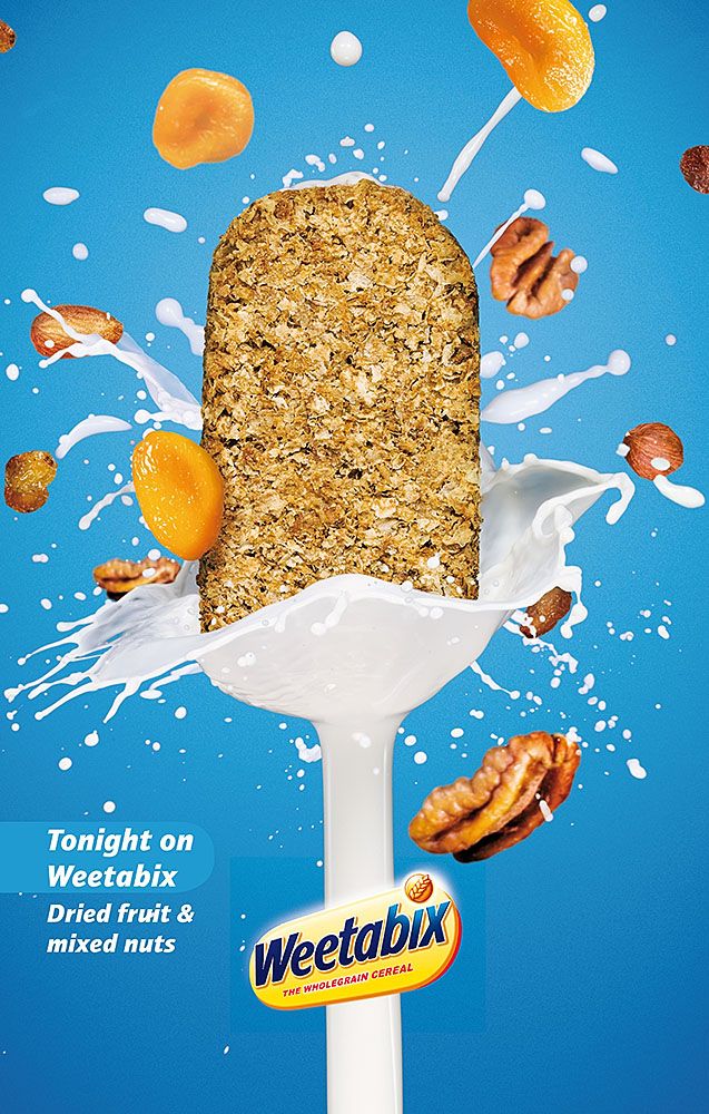 Story: Weetabix splashes through milk with ingredients