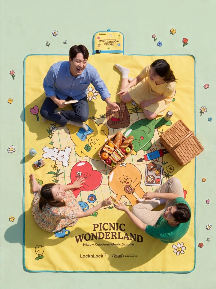 Board Games & Game Cafes creative ad: Picnic setting creates a playful game-world premise