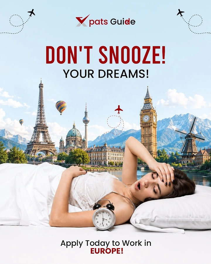 Study Abroad Consultants creative ad: Sleeping student visualizes dream delay