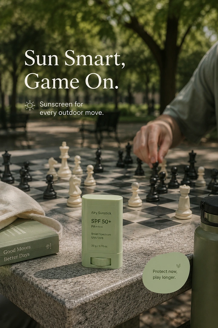 Sunscreen & Sun Care creative ad: Chess game metaphor for sun protection