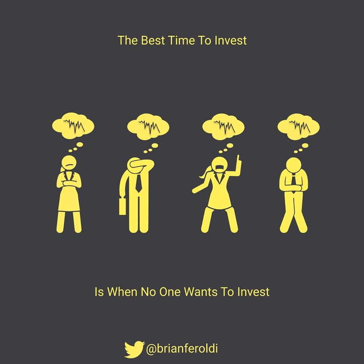 Stock Brokers & Investing creative ad: Contrarian investing figures, witty minimal