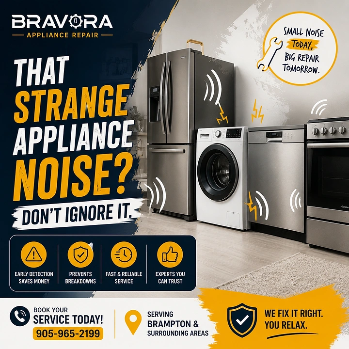 Appliance Repair creative ad: Witty strange-noise appliance hook