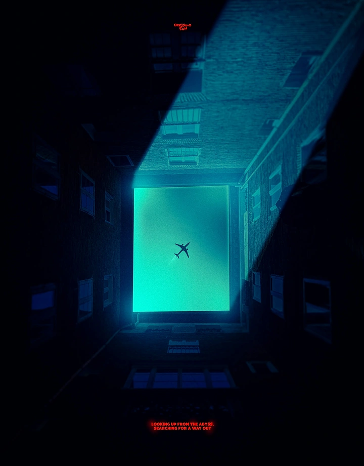 Escape Rooms creative ad: Glowing exit-door escape metaphor