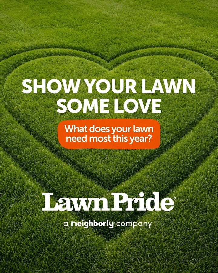 Landscaping & Gardening creative ad: Heart shape mowed into a lush green lawn