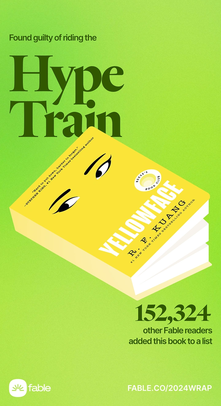 Bookstores creative ad: Witty 'Hype Train' wrap copy, bold color