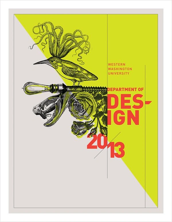 Universities & Colleges creative ad: Striking illustrated design-department composition