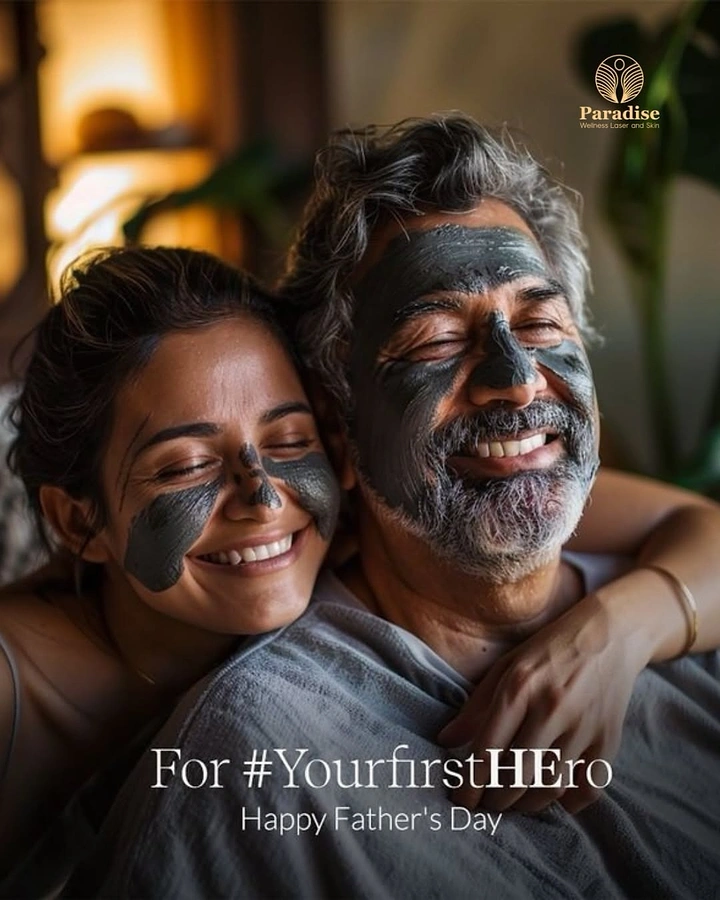 Father's Day creative ad: Shared face masks, #YourfirstHEro pun