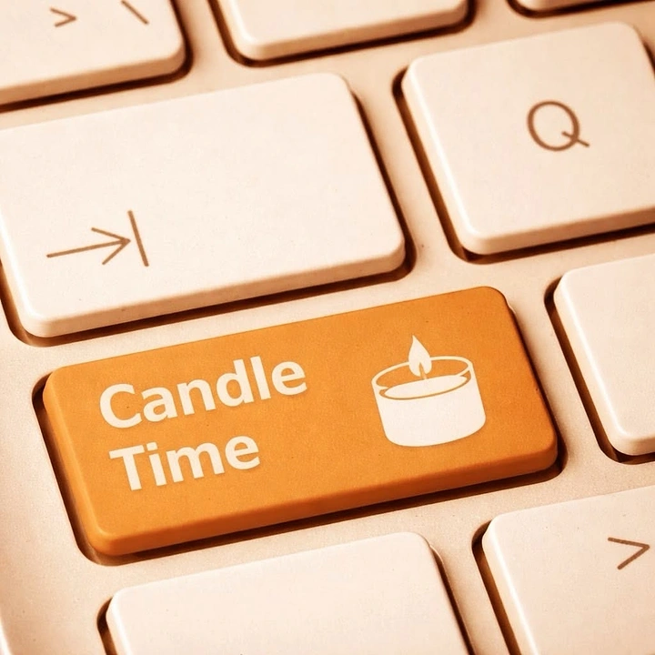 Candles & Home Fragrance creative ad: Keyboard key becomes Candle Time