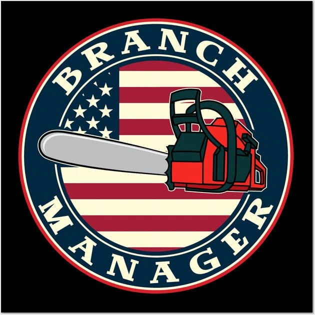 Power Tools creative ad: Chainsaw turned into bold brand badge