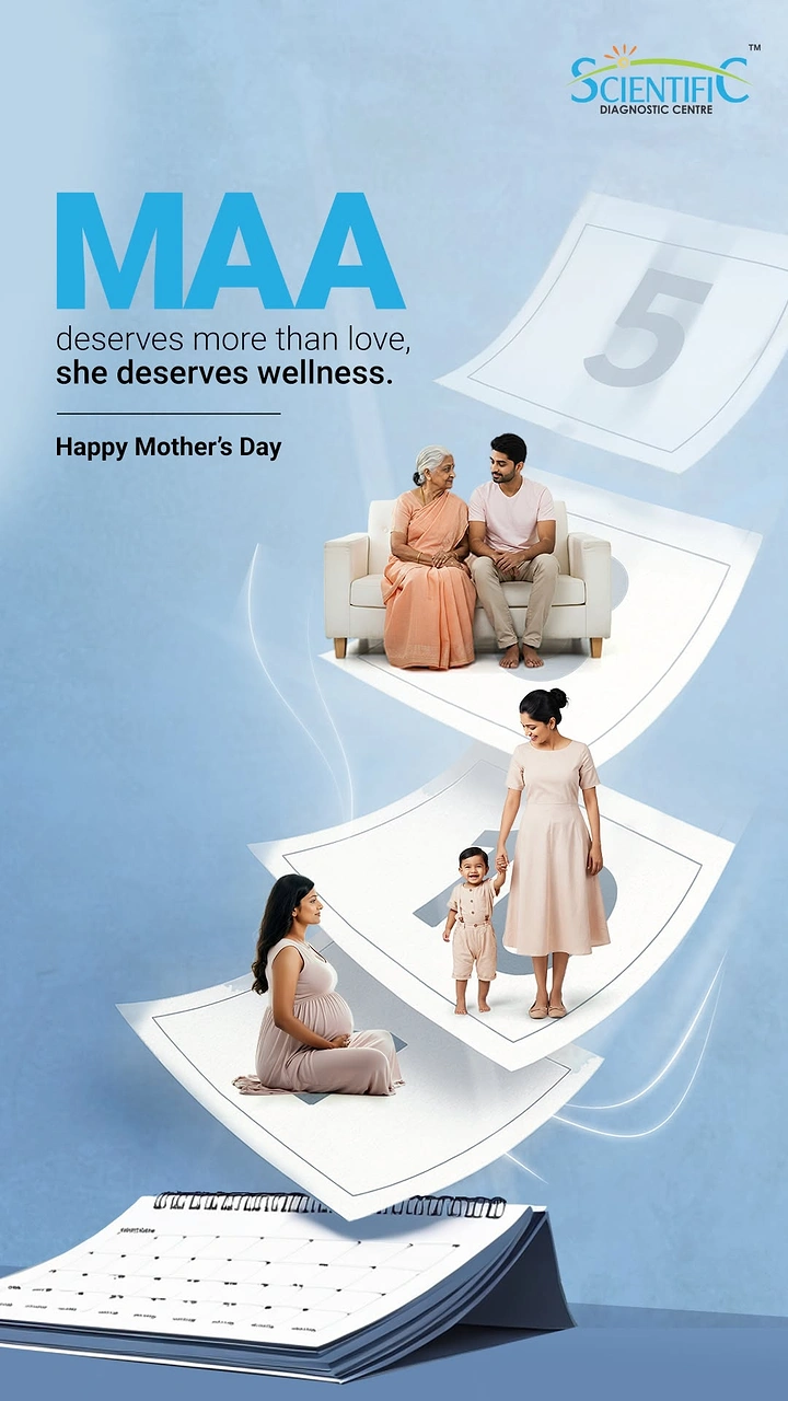 Mother's Day creative ad: Calendar pages rising from a desk calendar, each carrying a stage of motherhood