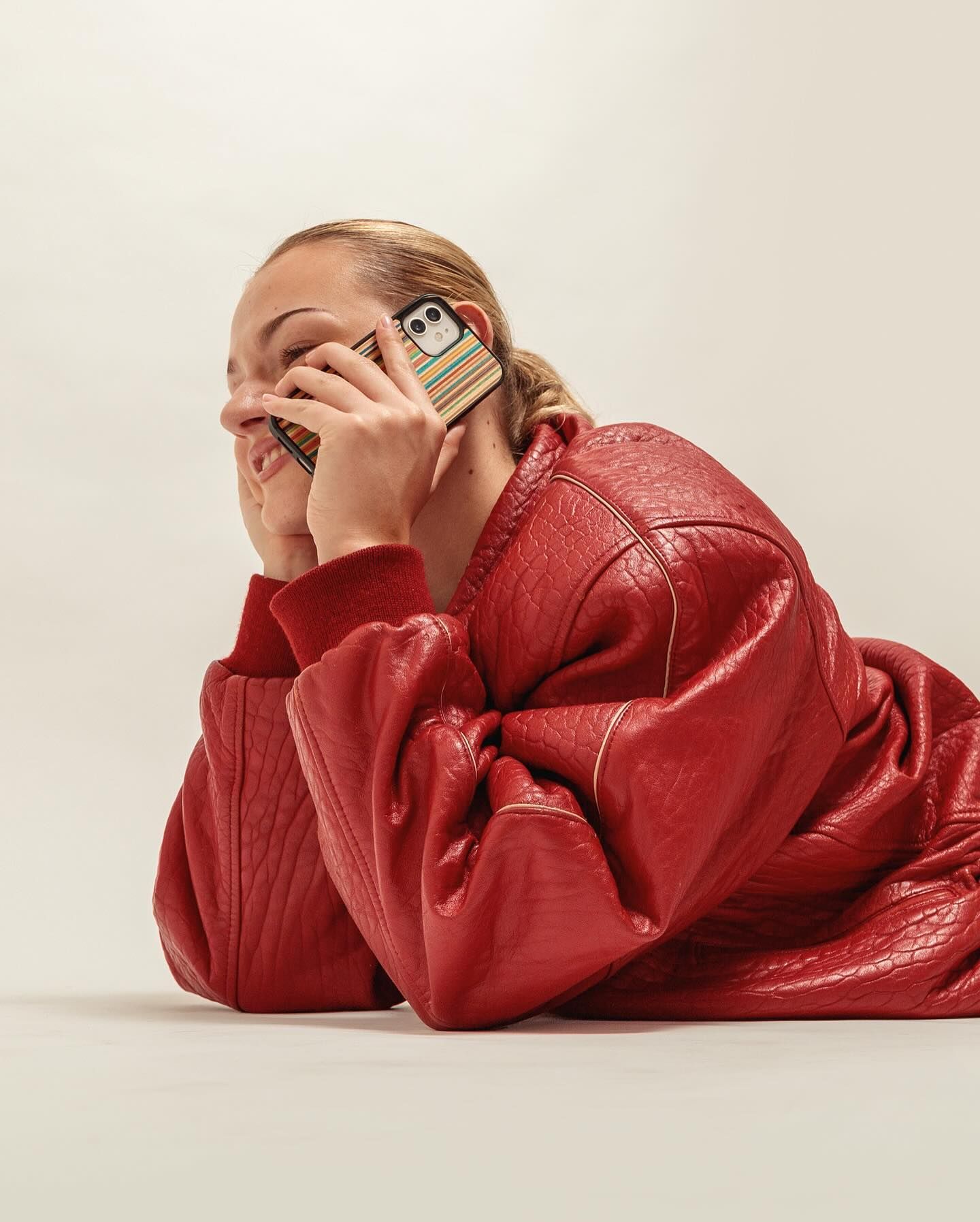 Instagram post: Face-hidden fashion case portrait