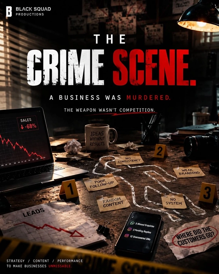 Escape Rooms creative ad: Crime-scene murder mystery concept