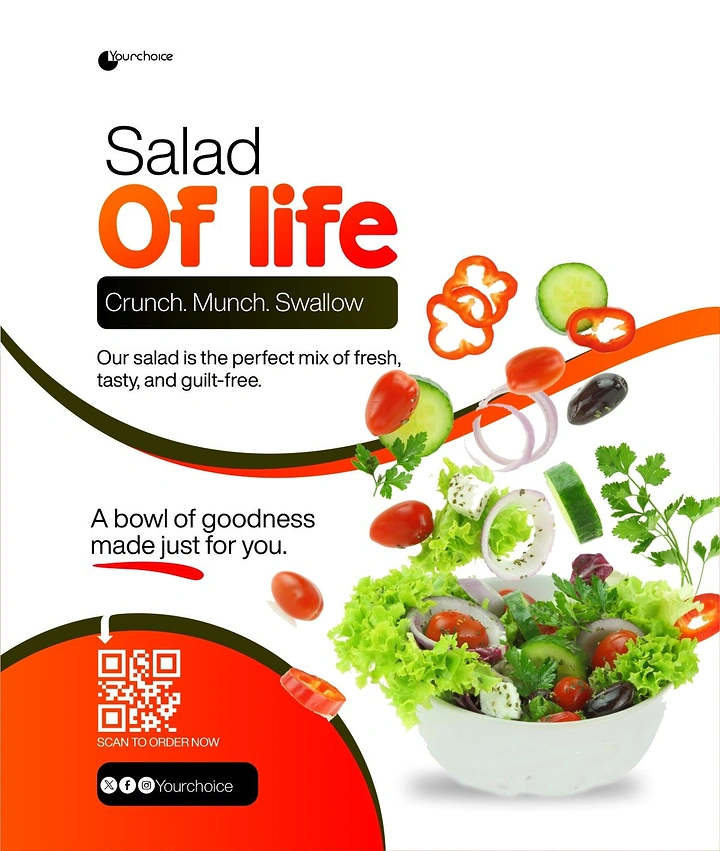 Salad Bars & Healthy Restaurants creative ad: Salad of life visual pun