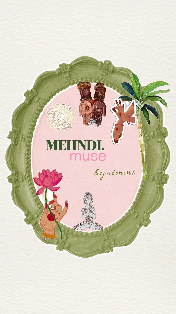 Mehndi & Henna Artists creative ad: Mehndi muse identity uses framed illustration