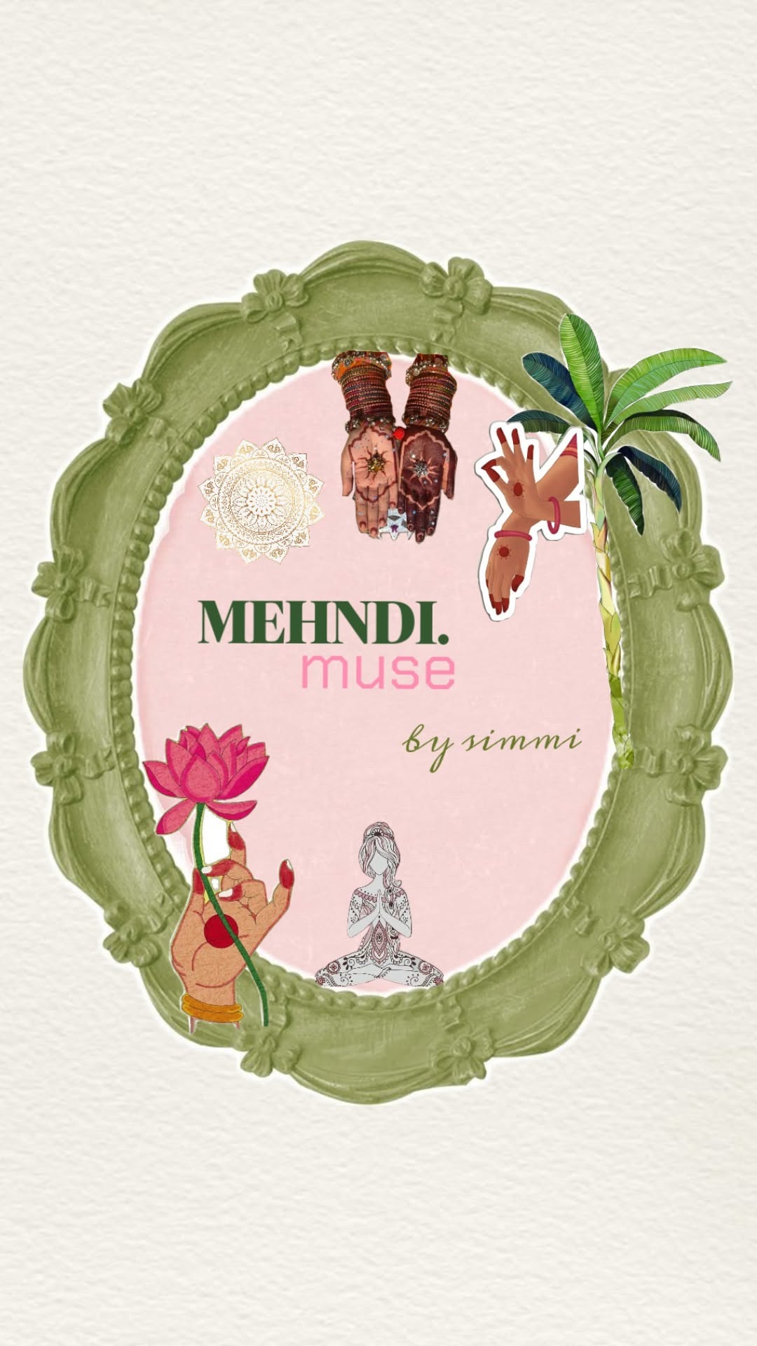 Story: Mehndi muse identity uses framed illustration