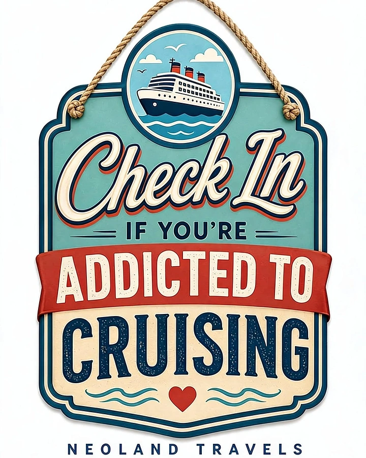 Cruises & Cruise Lines creative ad: Vintage badge turns cruise obsession into identity