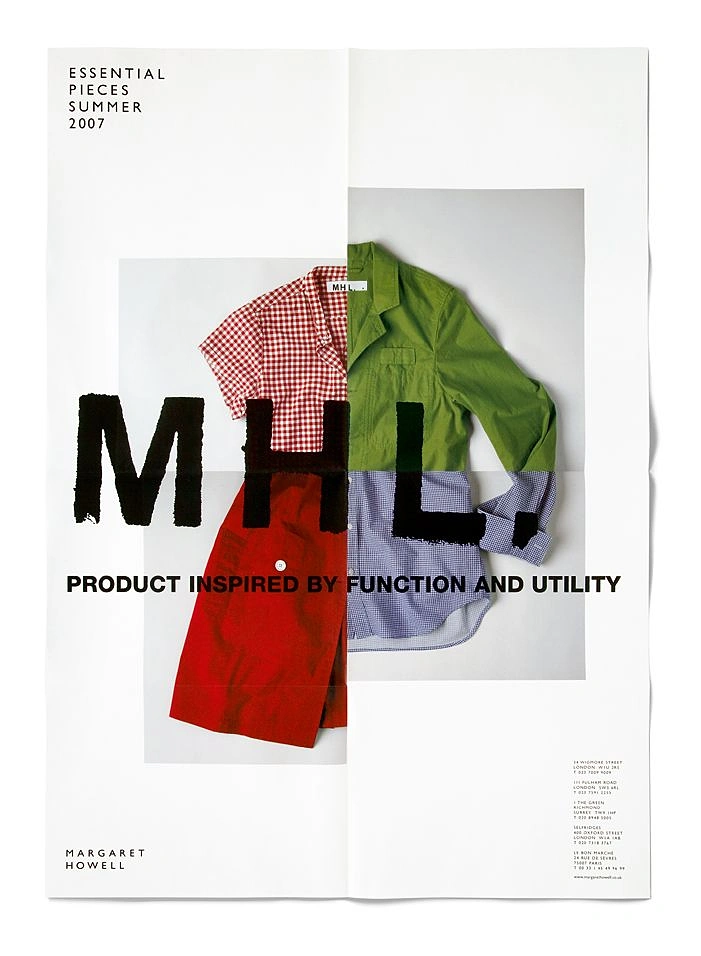 Creative ad: Four halves of different shirts spliced into one garment