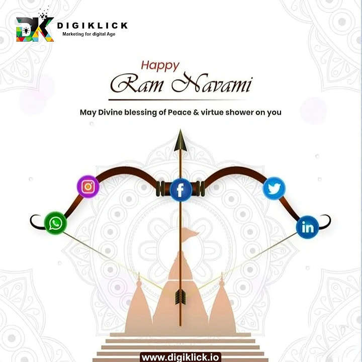 Ram Navami creative ad: Social icons strung along Ram's bow