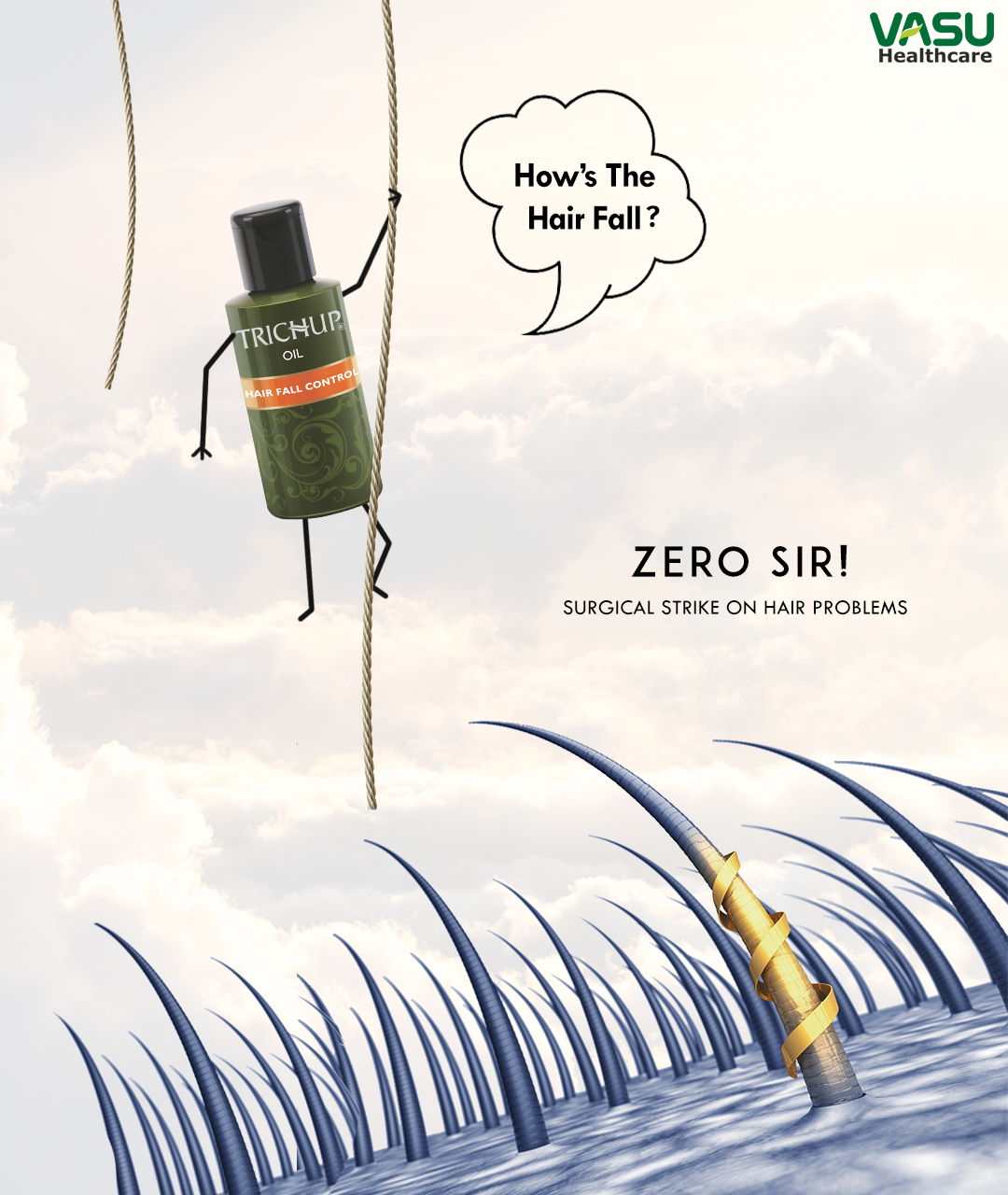 Instagram post: Oil bottle abseils; hair as surgical strike