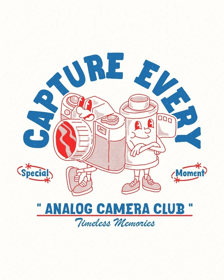 Cameras & Camera Stores creative ad: Playful illustrated analog camera club idea