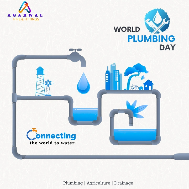 Plumbers creative ad: Pipe network connecting city, trees to water