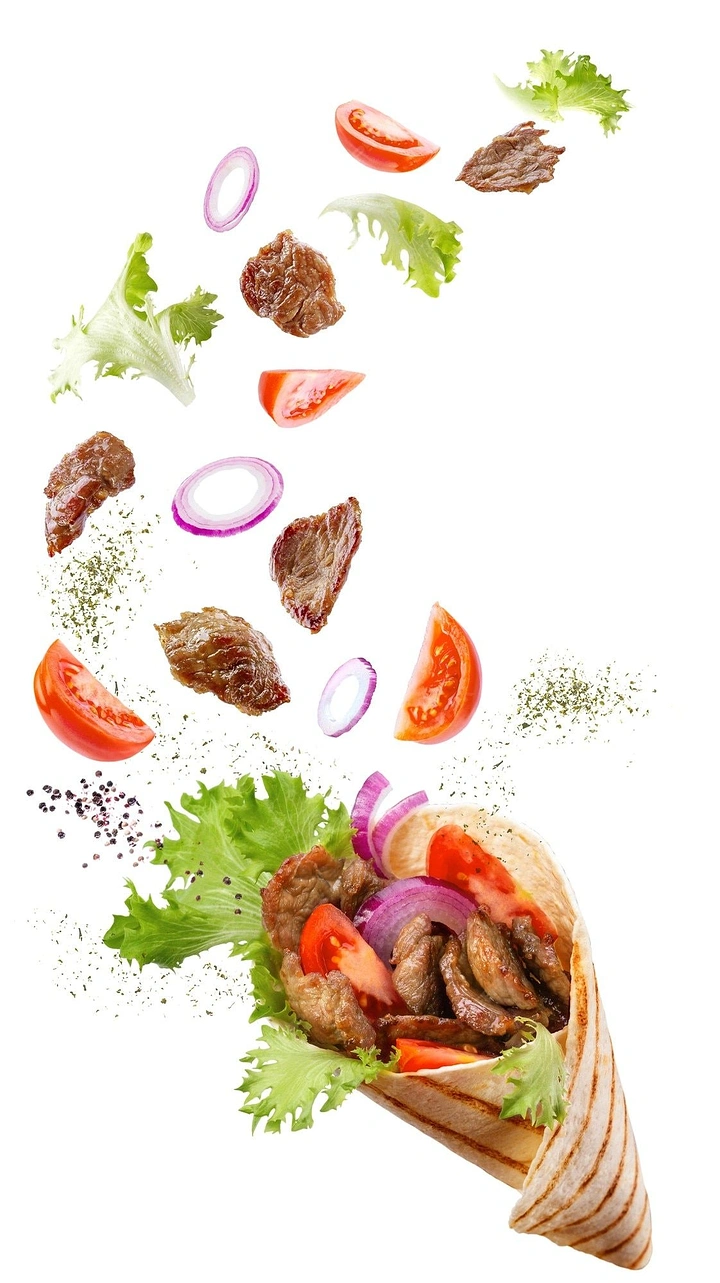 Arabic & Middle Eastern Restaurants creative ad: Floating ingredients create an appetizing reveal