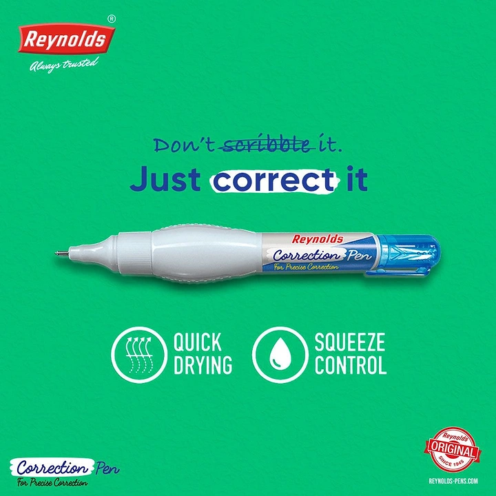 Pens & Writing Instruments creative ad: Crossed-out scribble becomes correction message