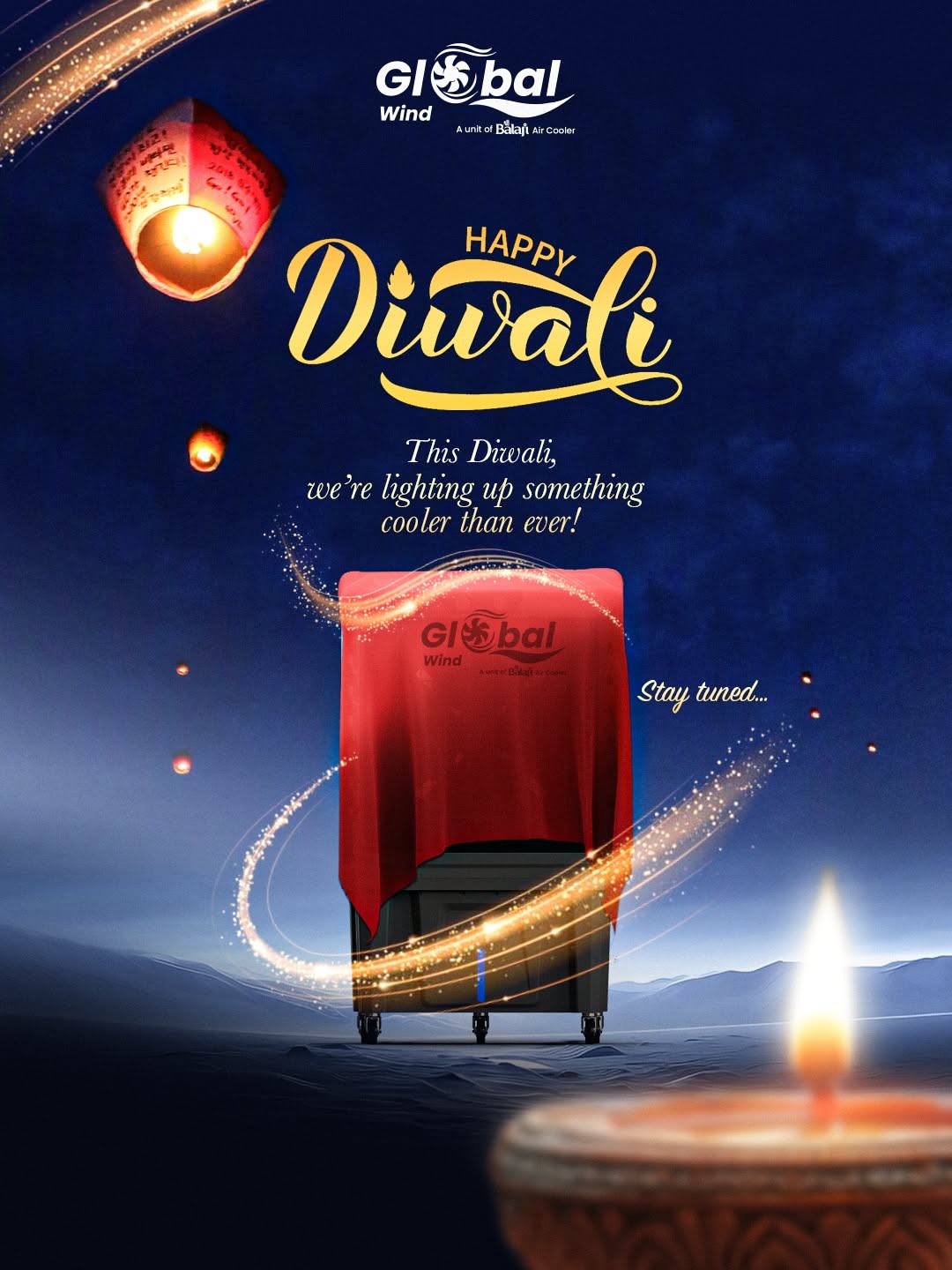 Diwali Instagram post: Product covered by a red cloth for a teaser reveal