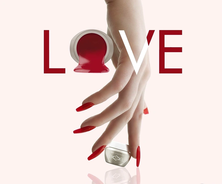 Nail Salons creative ad: Polish drip replaces O in LOVE