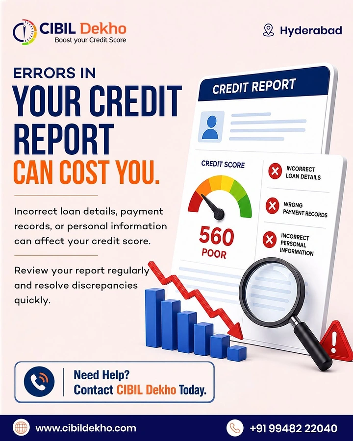 Credit Repair & Credit Score Services creative ad: Falling-score error warning metaphor