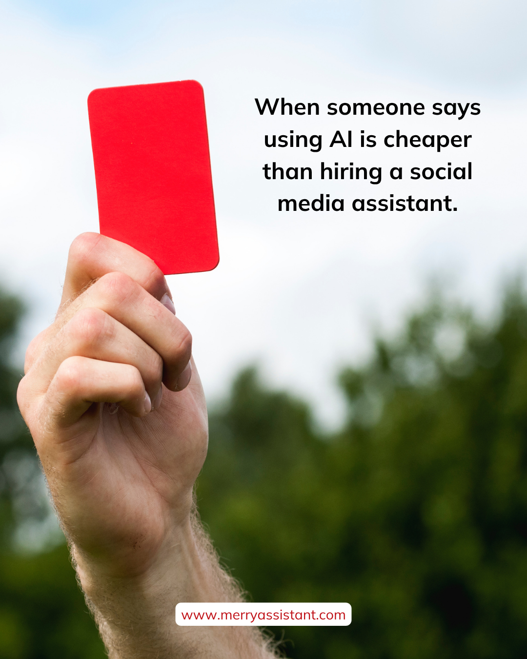 Instagram post: Red-card metaphor makes the comparison memorable