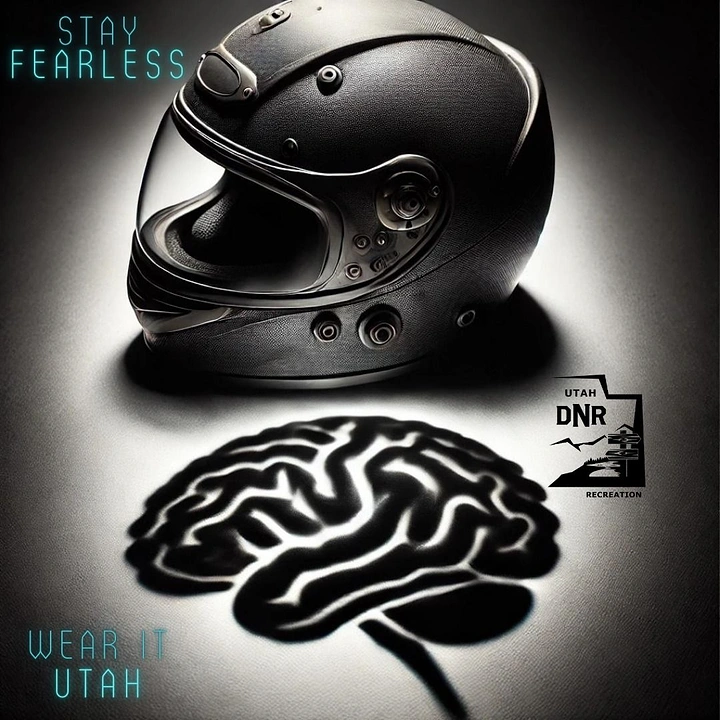 Helmets & Riding Gear creative ad: Helmet and brain safety metaphor