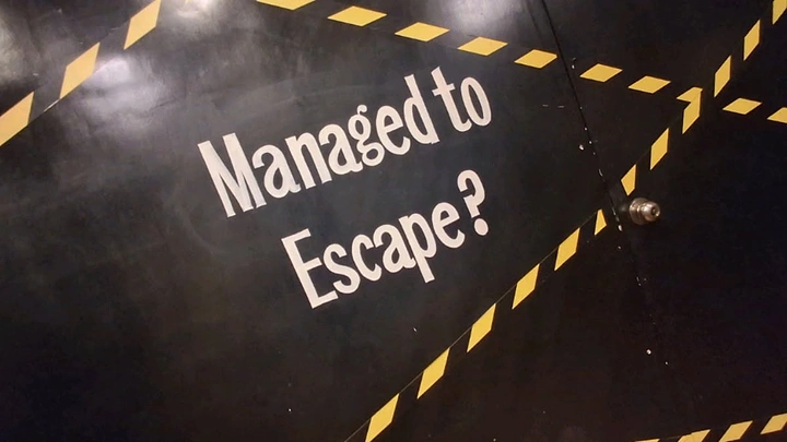 Escape Rooms creative ad: Caution-tape escape pun is memorable