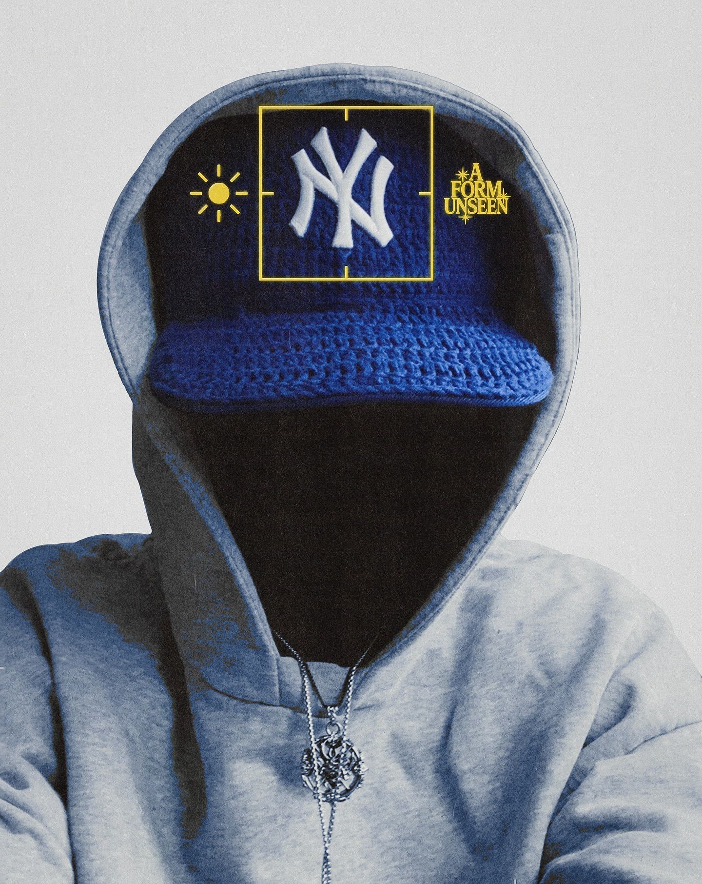 Instagram post: Unexpected floating cap in hoodie.
